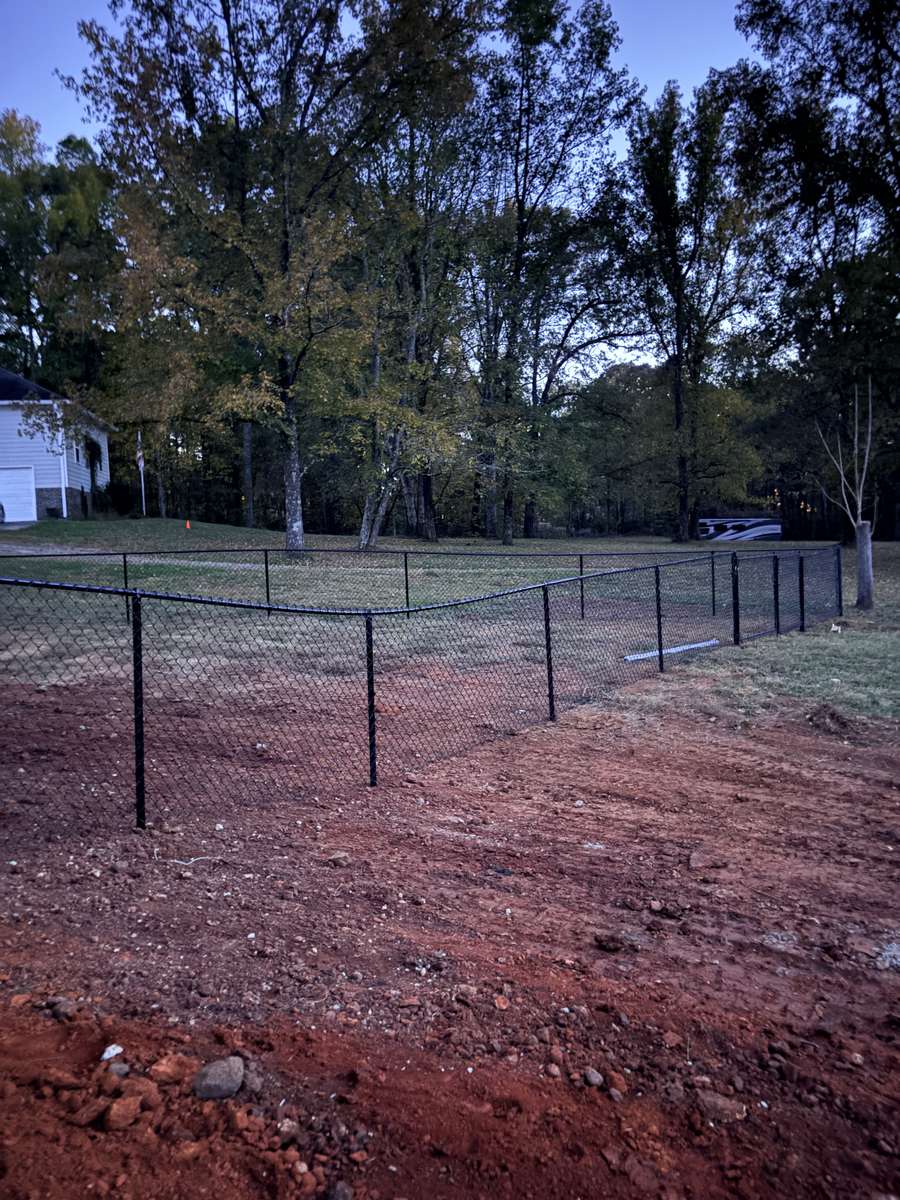Black chain link fence