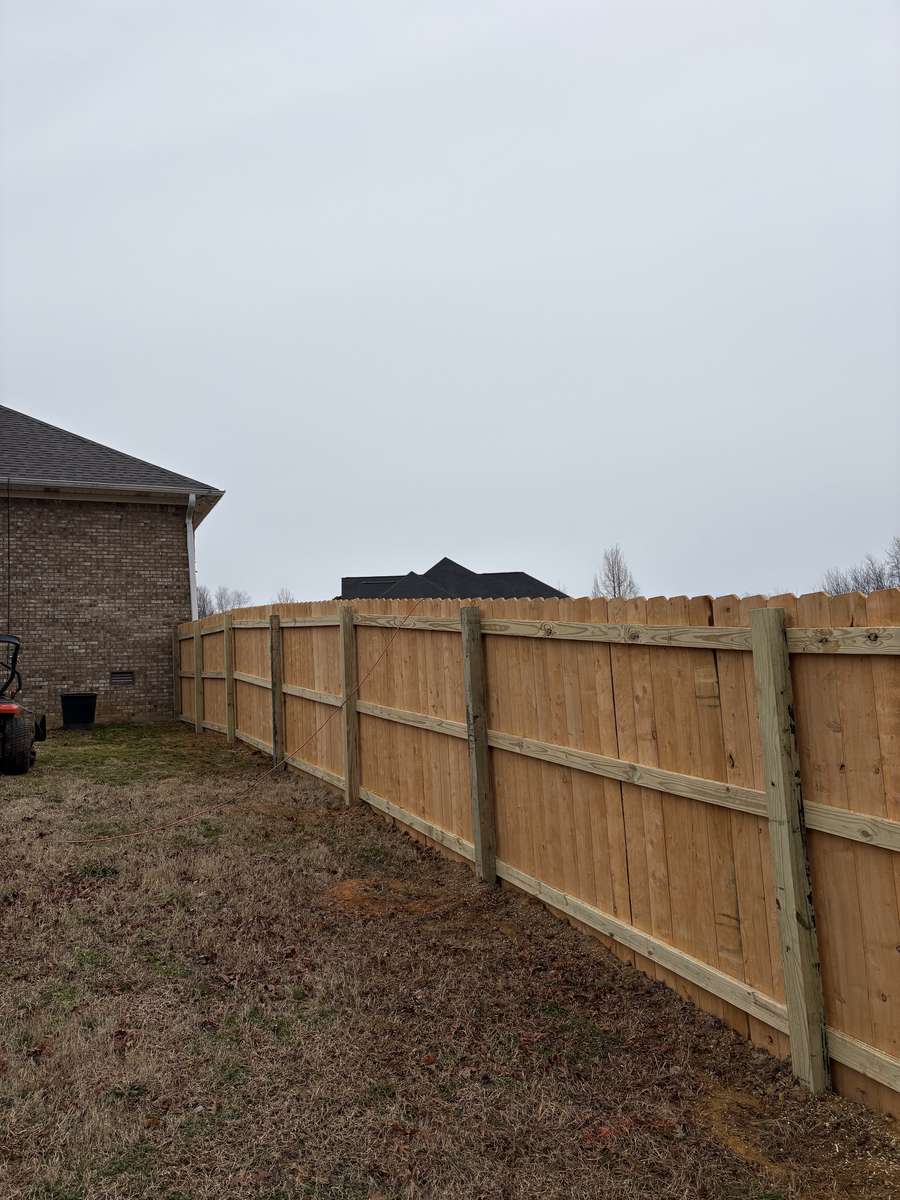 Wood privacy fence